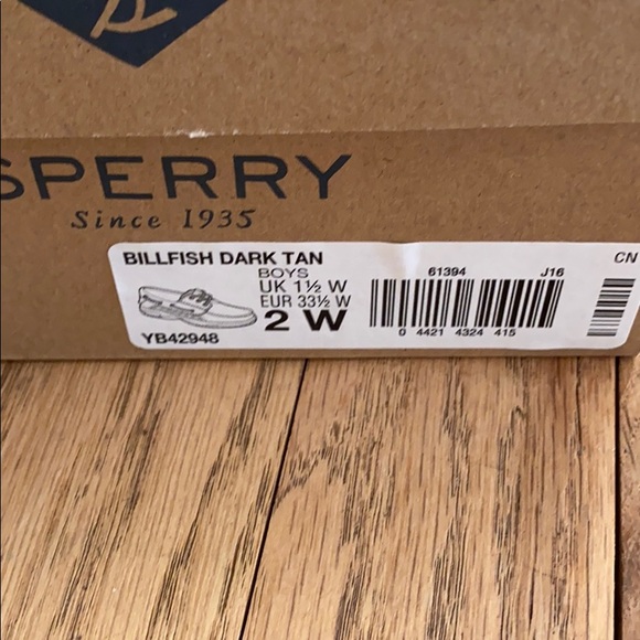 Sperry New in Box Boys size 2W Billfish Shoes - Picture 5 of 6